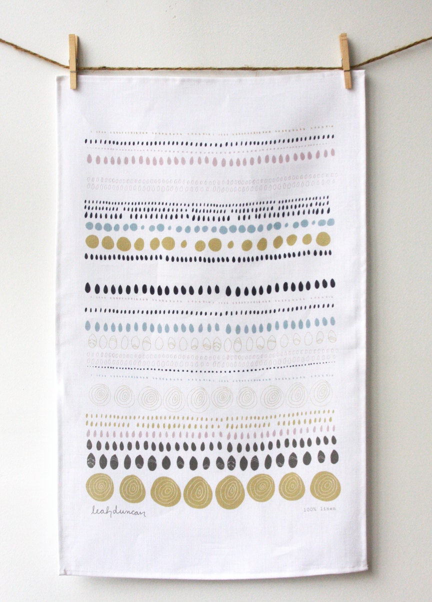 Dots Linen Tea Towel