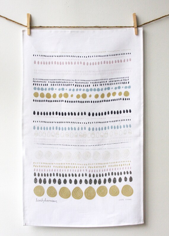 Dots Linen Tea Towel