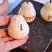 Birthday gift ... i love you... ...Three handmade decorative polymer clay pears ... 3 Word Pears, white