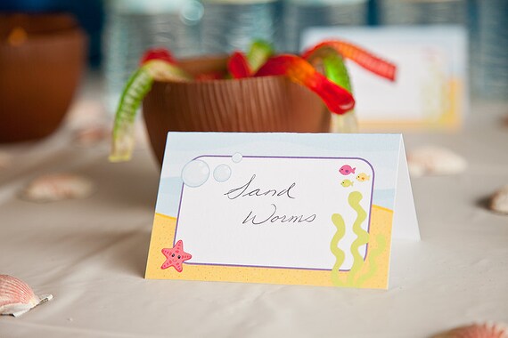 Set of 10 Under the Sea Tent Cards for Dessert Table or Candy Buffet or Place Cards Il_570xn