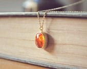 yeahhello. gold orange drop of light necklace