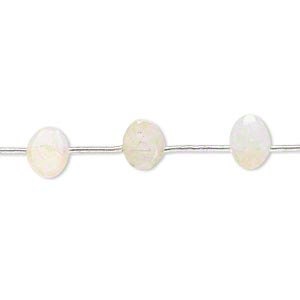 Bead, rainbow moonstone (natural), 7x5mm-9x7mm hand-cut faceted puffed oval, Sold per pkg of 11