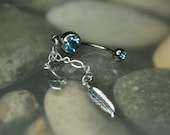 Tomahawk and Feather Belly Button Ring