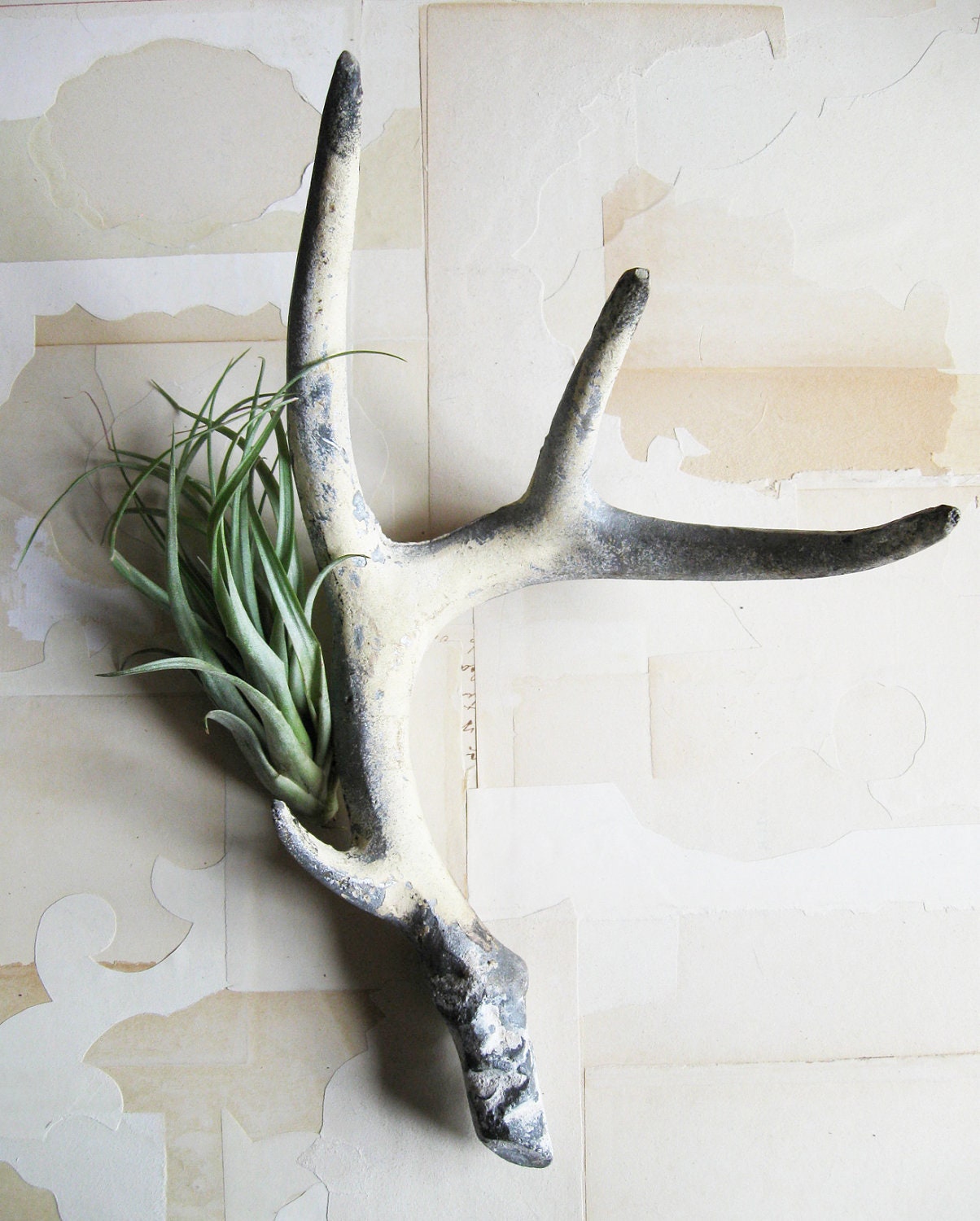 vintage cast iron antler