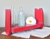 SALE Vintage rustic red display shelf book stand retail boutique shop - cottage shabby chic cute farmhouse