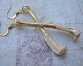 Gold Leaf Real Bone Earrings
