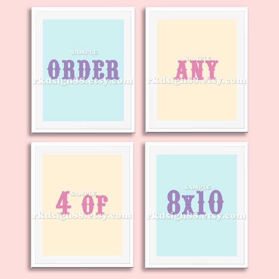 Nursery art FREE SHIPPING, baby nursery decor, nursery wall art, children art print set 8x10