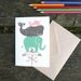 Tons of love- hand printed I Love you, birthday, anniversary, Valentine's Card
