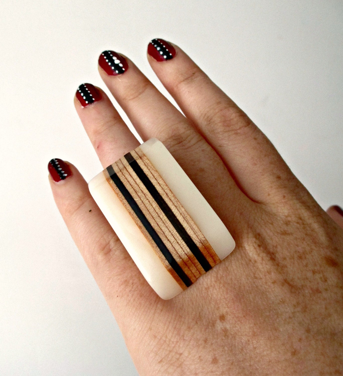 Wood Statement Ring.