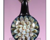 SALE - Anemone Jewelry Glass Pendant necklace bead lampwork focal - handmade Glass Peace glass jewelry (3320)