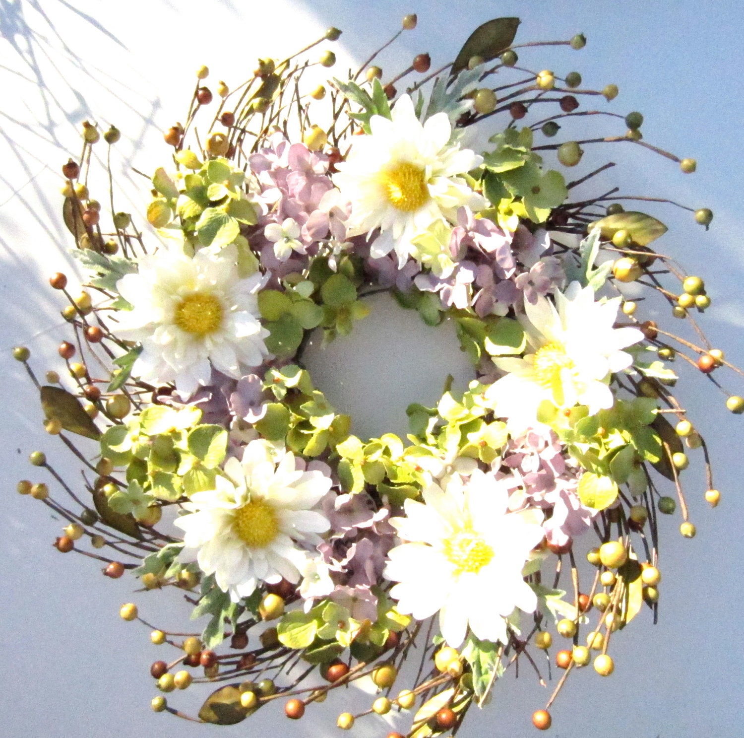 Front Door Wreath - Summer Floral Decoration - Shasta Daisy