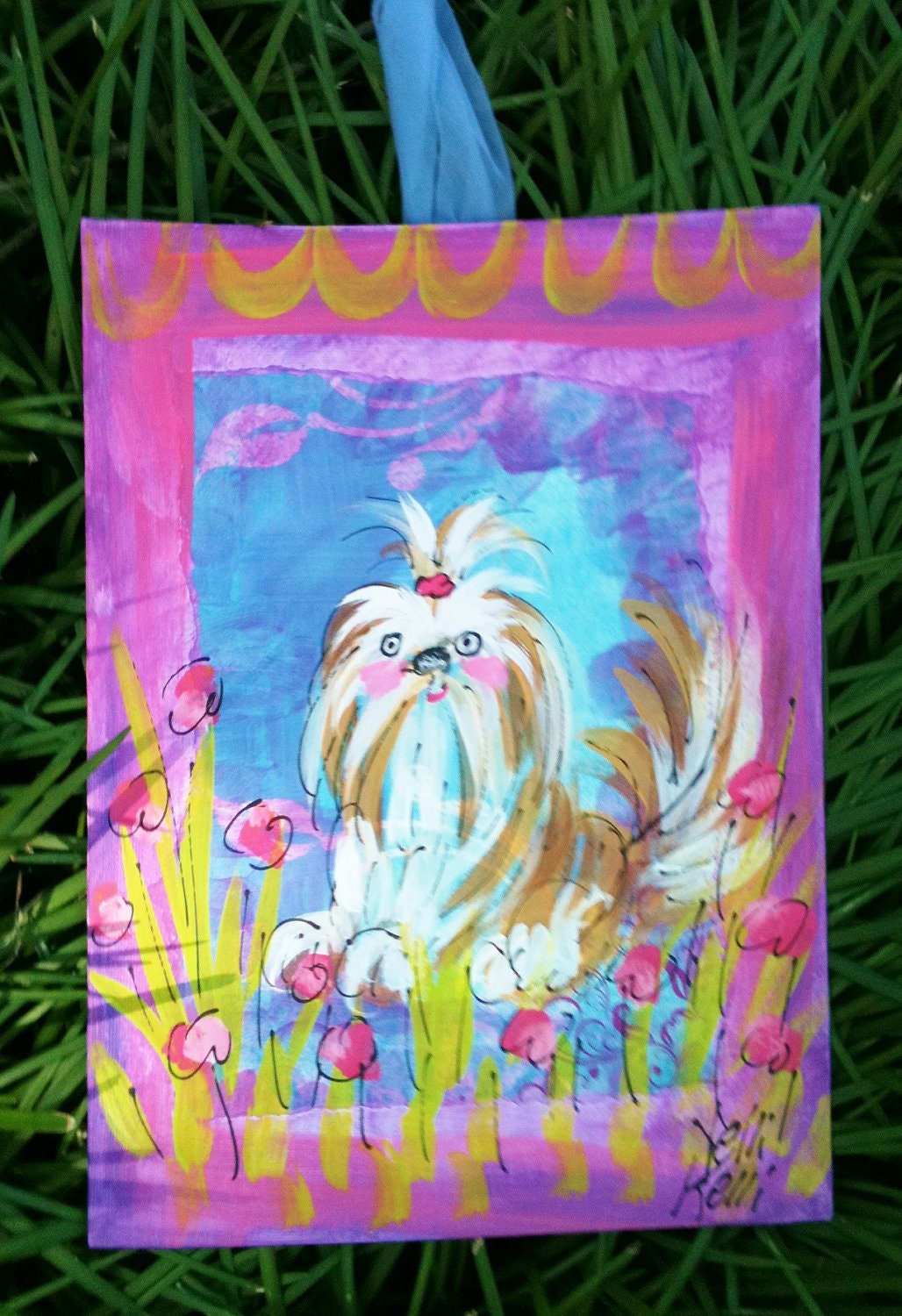 Fancy Dog Original Painting Ready To Ship