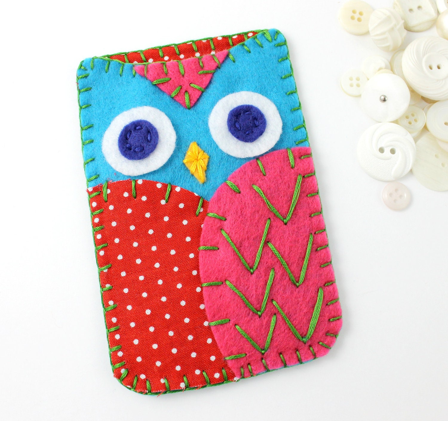 Felt Owl Iphone Case Cozy Samsung Galaxy MADE TO ORDER