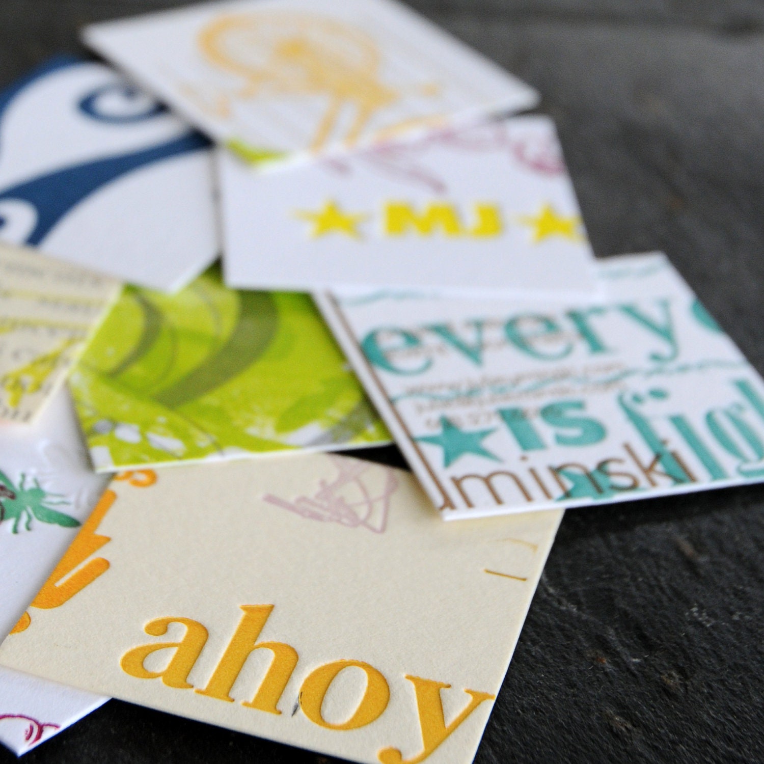2-inch letterpress paper squares
