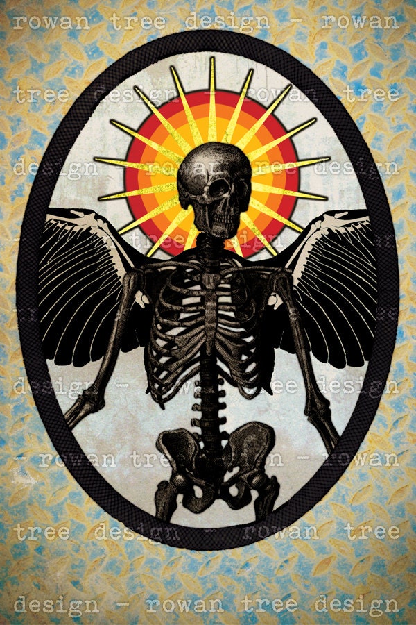 Printable Art SANTA CALAVERA 4x6in Digital Collage - no. 0183