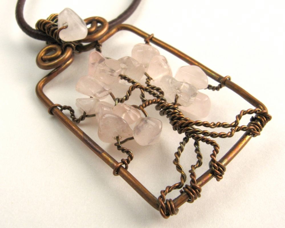 Rose Quartz Tree Necklace