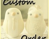 Custom Order Wedding Cake Topper -- For jodieleaart