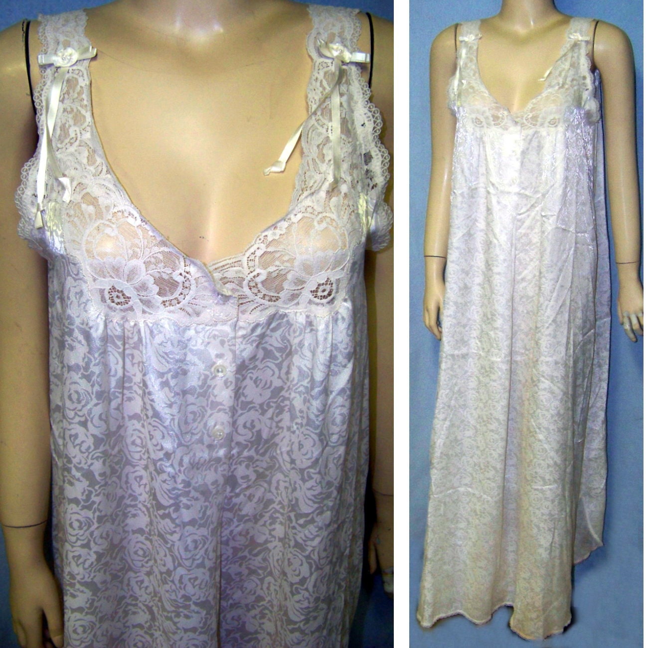 80s Christian Dior nightgown bridal white petite small new old stock