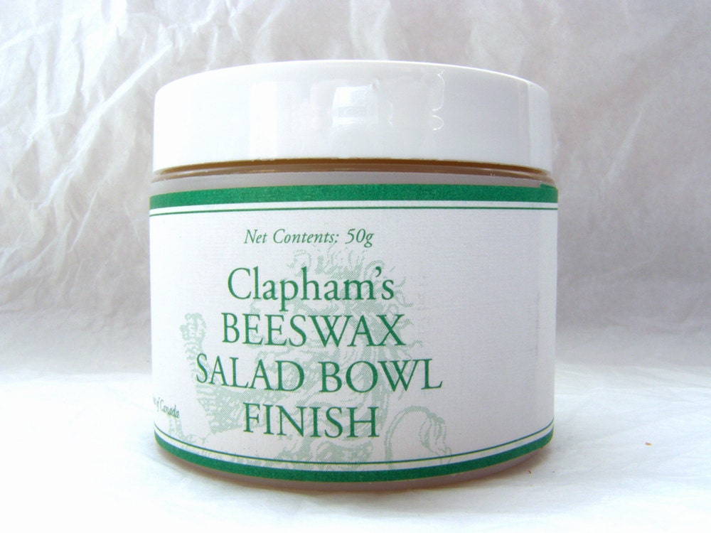 Clapham's Beeswax Salad Bowl Finish, 50 gram jar, edible wood finish, beeswax wood finish, wood polish, wood sealer