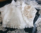 Any colour raw silk bolero WITH the  handmade roses for BABY girl baby bolero bolero for baby bolero for child wedding shrug child bolero