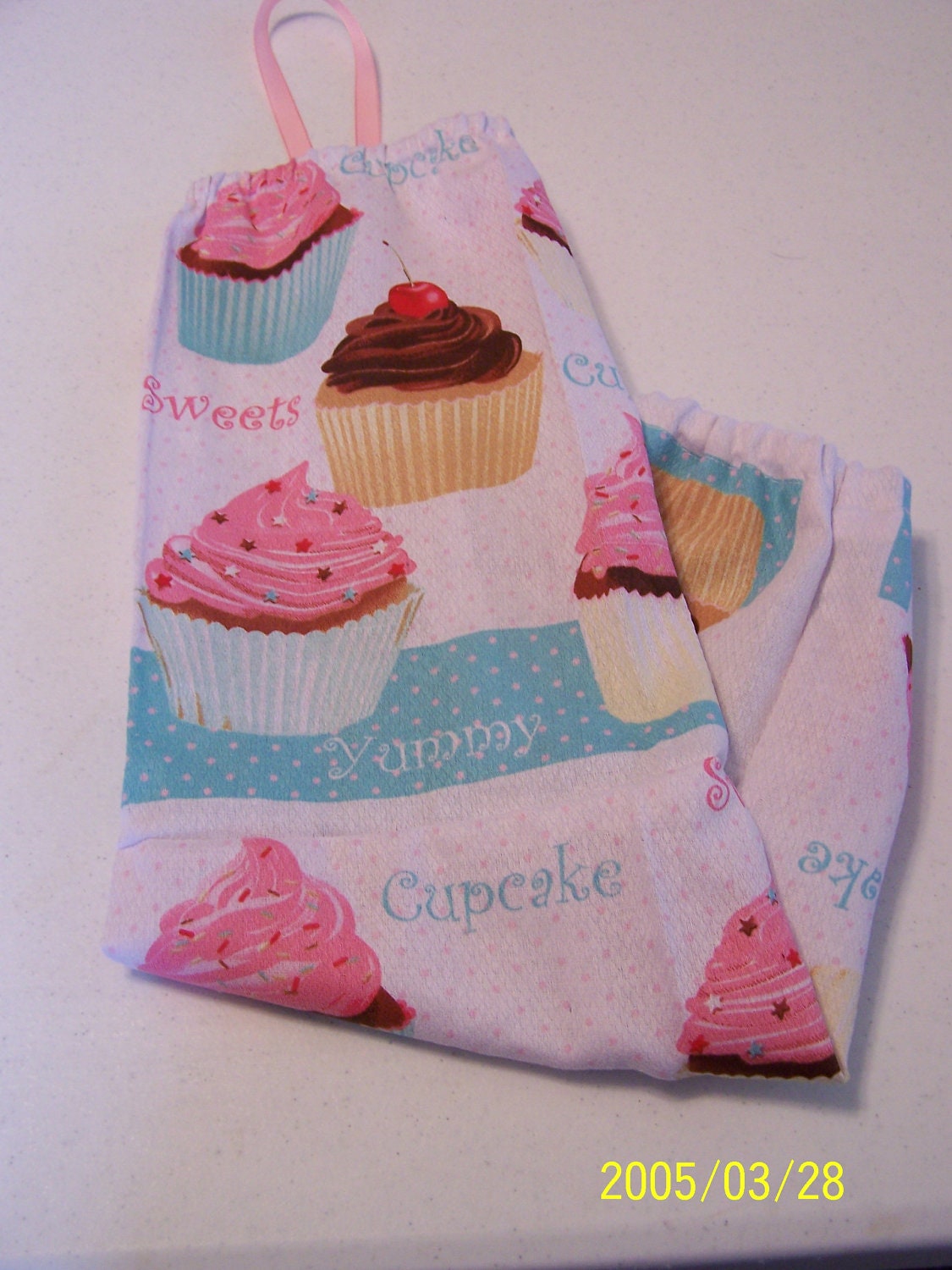Pink and Aqua Cupcakes Plastic Bag Holder