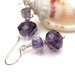 Mauve Lampwork Glass Bead Earrings, Purple Crystal Beaded Earrings,Sterling Silver Earrings - WISTERIA