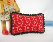 Picca-Little Miniature Doll Pillow - Cozy Crochet in Vintage Red