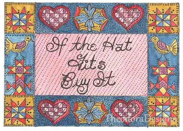 If The Hat Fits Buy It  Word Inspiration Fraktur Aceo Word Print  by Theodora