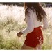 Vintage Romper, 70s Rust Velvet Shorts and Cream Lace Top