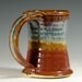 Ceramic coffee mug, beer tankard, stein cup, glazed in brick red and cream, handmade by hughes pottery