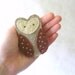 Felt Owl Clip // Autumn Oatmeal and Chestnut // Embroidered Woodland Hair Accessory by OrdinaryMommy on Etsy