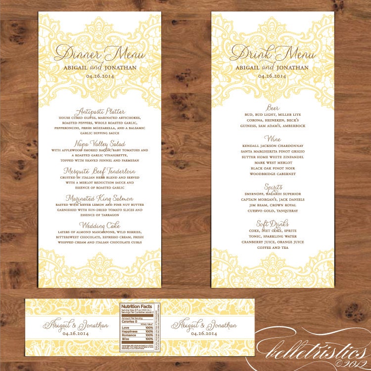 Wedding Reception Stationery - Printable DIY Designs- Pick 2 from the Hope Suite