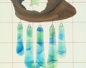 TINKLY WINKLER stained glass wind chime with genuine Swarovski crystal starfish.