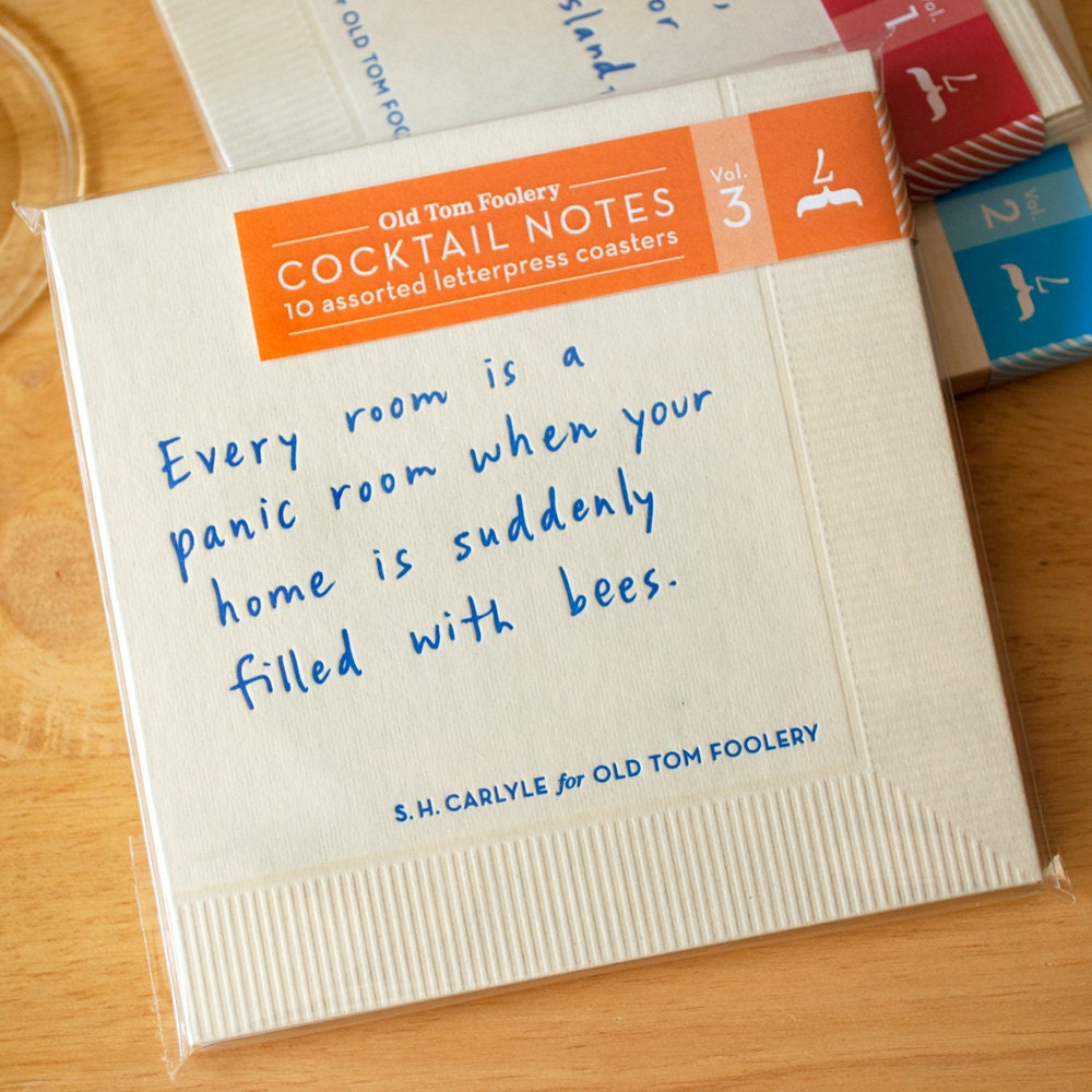 Cocktail Notes, Vol. 3 - Letterpress Coasters