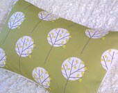 Moonlight Tree in Olive Green bolster cushion cover