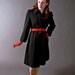 Vintage 1940s Womens Black Gabardine Coat by Botany