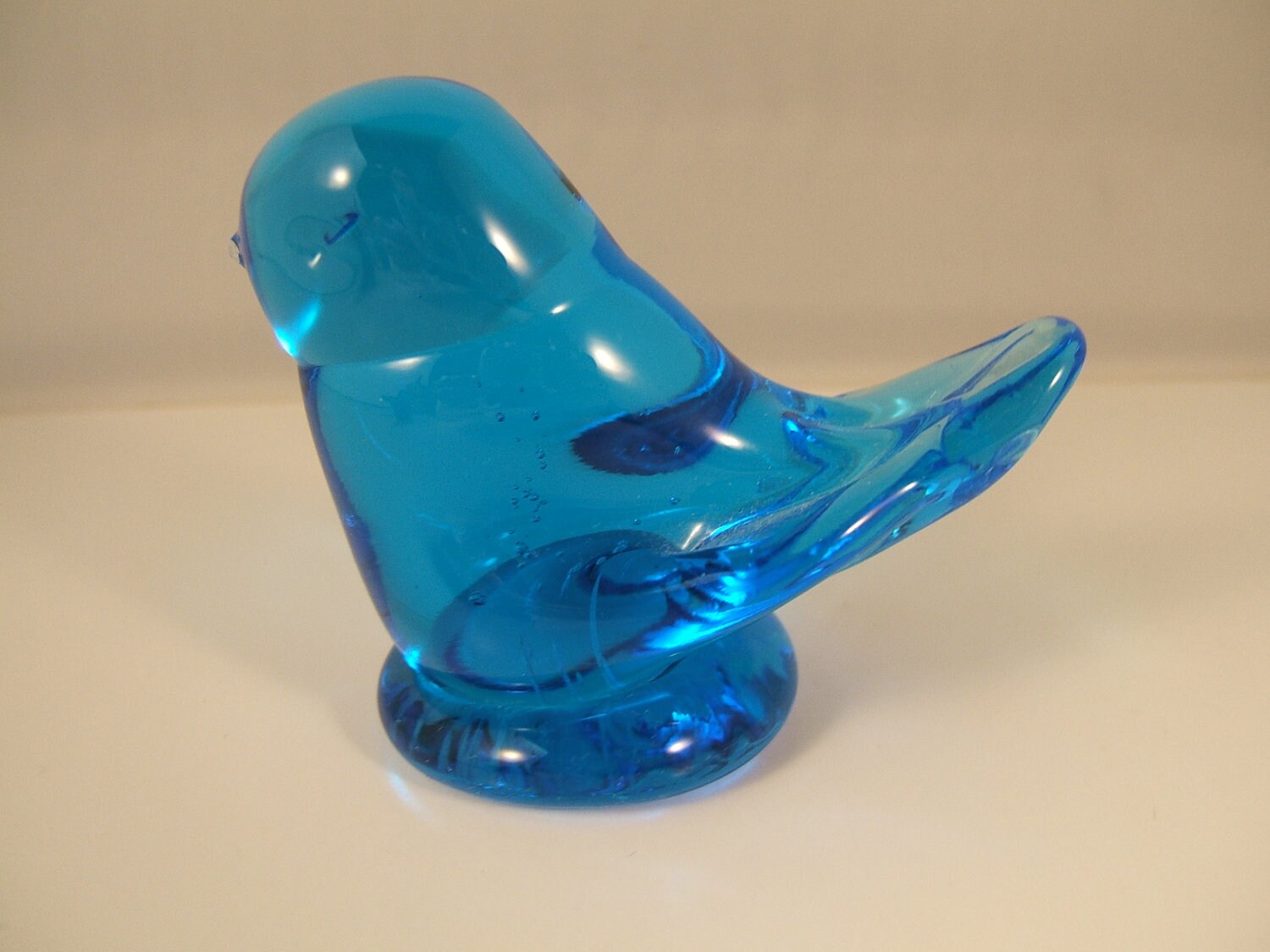 Vintage Glass Bird Blue Bird of Happiness by LadyRoseTreasures