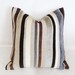 Contemporary Striped Pillow, CUSTOM FOR PP, Black Grey Gray Cream Brown, Stripes Couch Cushion, Natural Home Decor 18x18