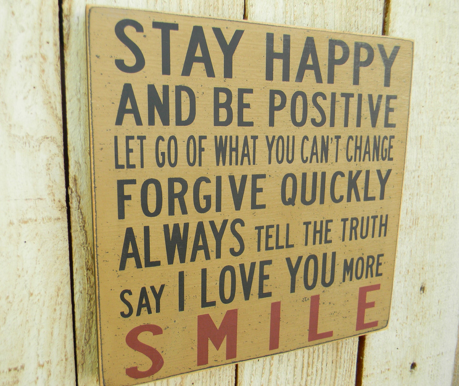 Stay Happy - Life's Rules I - typography sign