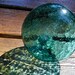 Glass Fishing Float Collectible, Teal Midnight Uncommon MARK, Antique, Ocean, Nautical, Beach Cottage Decor, Beach Decor, Home and Garden