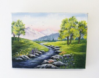 Landscape Oil Painting 9" X 12" Canvas - FREE SHIPPING