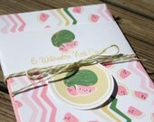 Watermelon Chevron Note Cards