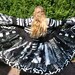 Recycled Black & White Sweater Coat with a Medieval Liripipe Hood and Bell Sleeves- Jour et Nuit- by SnugglePants- Upcycled- RESERVED