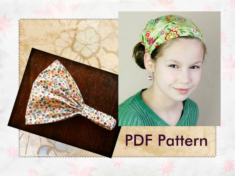Fabric Headband Pattern for Children Wide Headband Wide Hair Band Tutorial Head wrap Hair scarf Childrens Bandana Girls