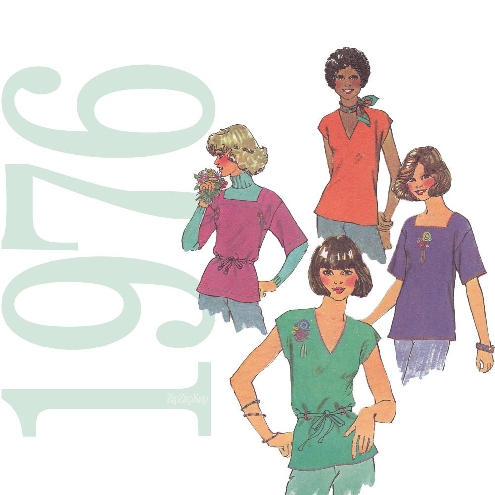 1970s Vintage Pattern - Embroidered Top Sewing Pattern - B32 -  Simplicity 7768 - Uncut, Factory Folds - 70s Vintage Blouse Pattern