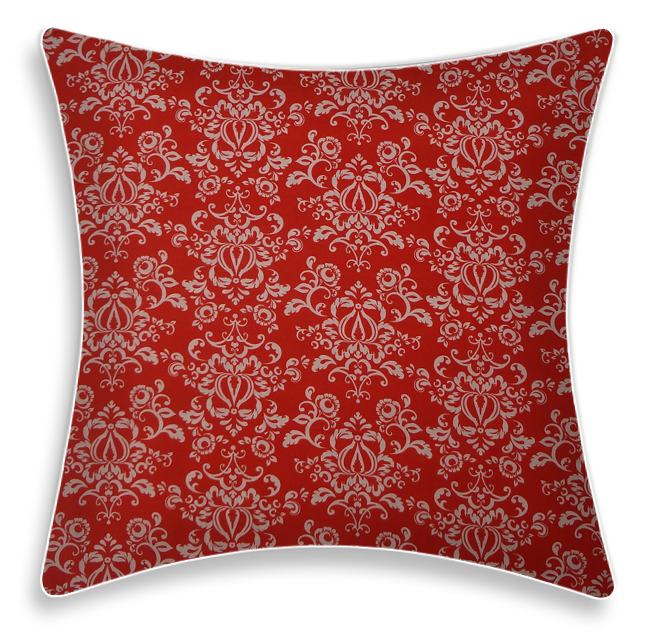 Damask Pillow Cover - Floral Damask Orange