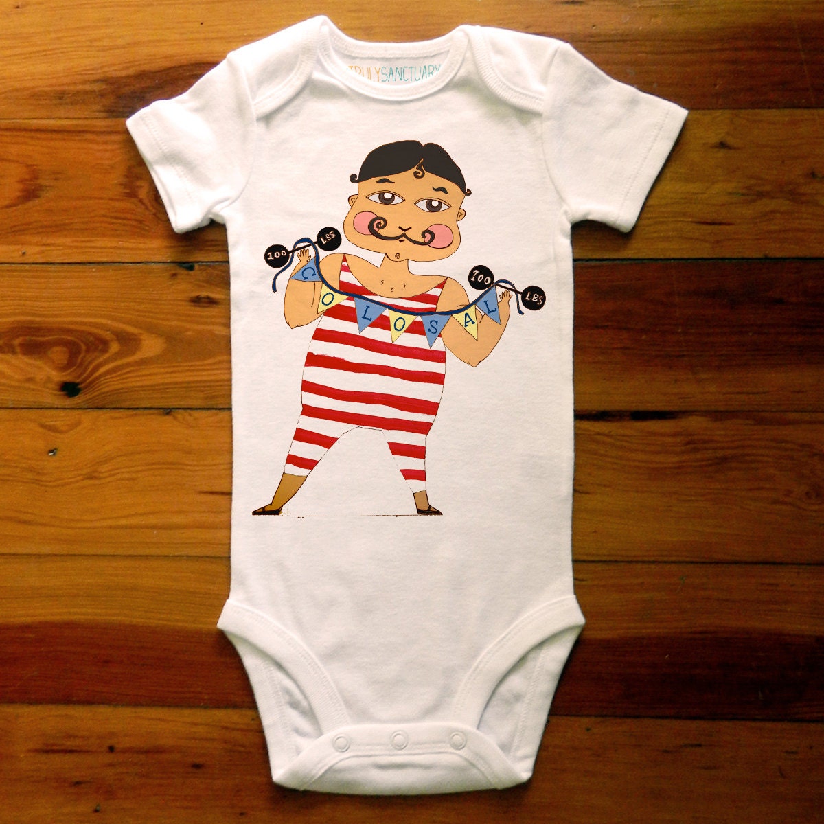El Colosal the Strongest Man Alive Graphic Baby Bodysuit By TrulySanctuary, Great Baby Shower Gift, First Birthday Gift Or Party Favor