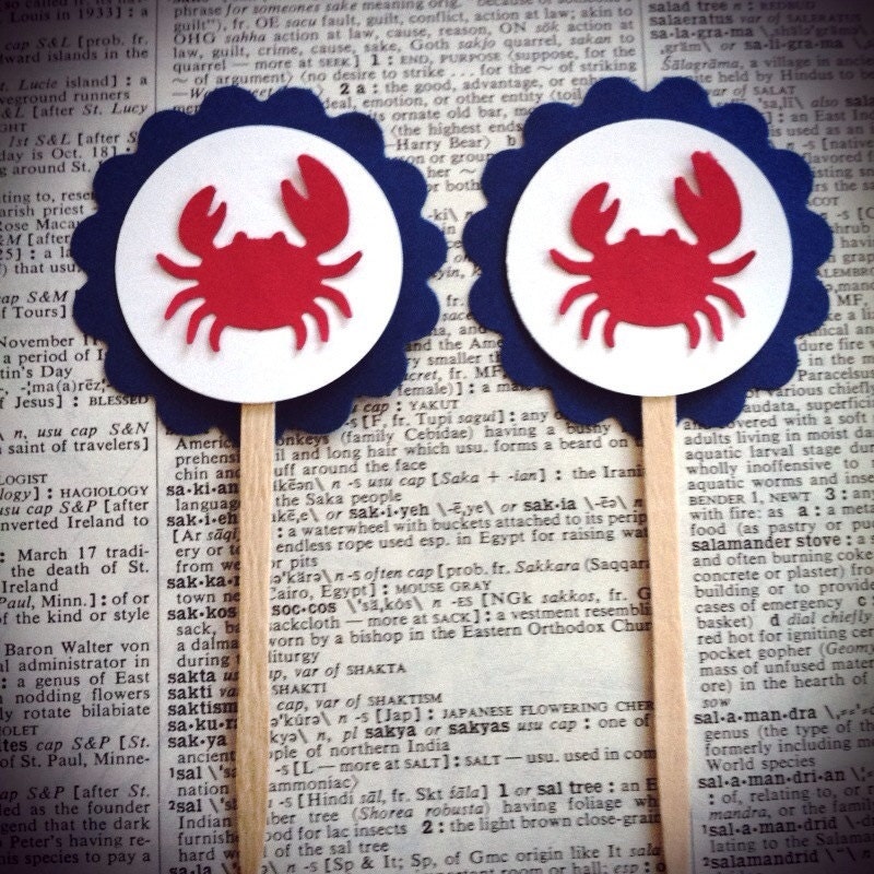 Crab Cupcake Topper - A Set of 12