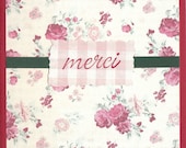 Pink Roses Merci Notes - Thank You - Set of TEN
