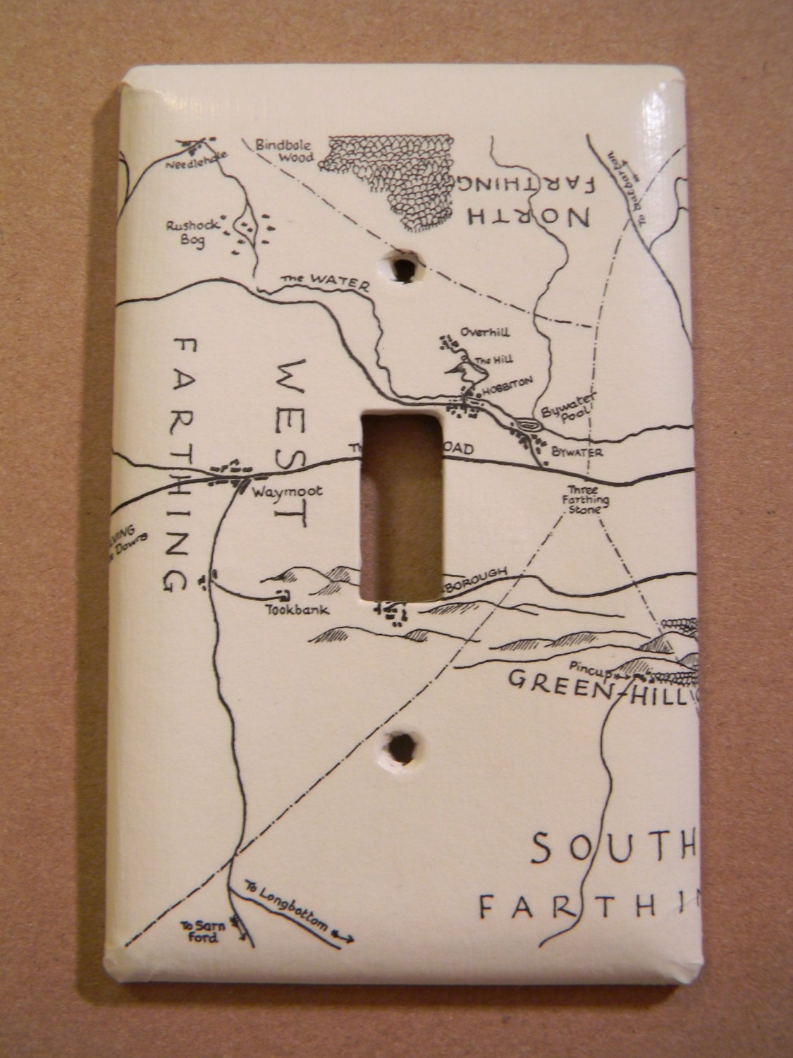 Lord of the Rings Shire Map Light Switch Plate Cover
